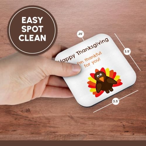 3dRose BrooklynMeme Happy Thanksgiving - Happy Thanksgiving Im Thankful for You with a Picture of a Cute Turkey - Set of 8 Coasters - Soft (CST_221877_2) - Image 7