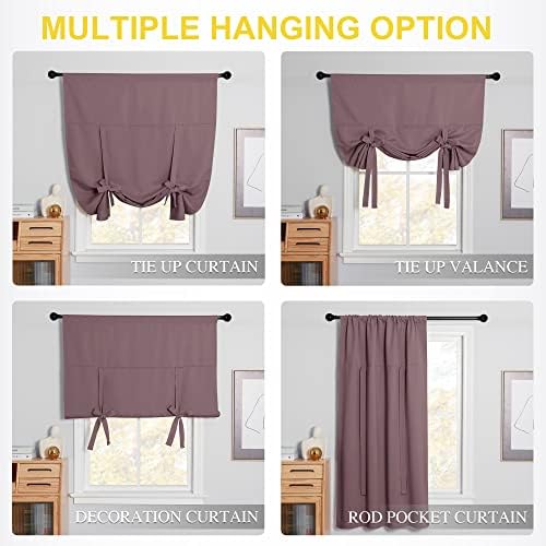 NICETOWN Dry Rose Roman Curtains 45 Inches Long for Bedroom - Image 3