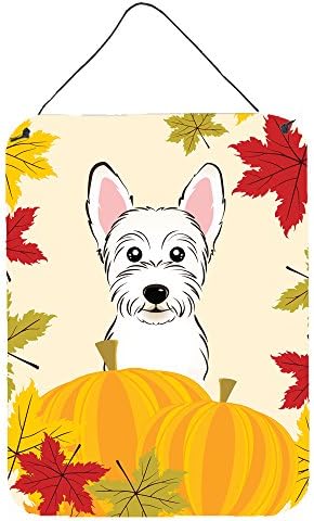 Caroline's Treasures BB2032DS1216 Westie Thanksgiving Wall or Door Hanging Prints Aluminum Metal Sign Kitchen Wall Bar Bathroom Plaque Home Decor Front Door Plaque, 12x16, Multicolor by CarolinesTreasures