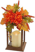 National Tree Company 14" Mum Flower and Berries Decorated Harvest Lantern by Unknown
