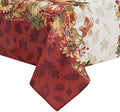 Elrene Home Fashions Square Polyester Swaying Leaves Bordered Fall, Seasonal and Holiday Tablecloth, 52"x52", Multi by ElreneHomeFashions