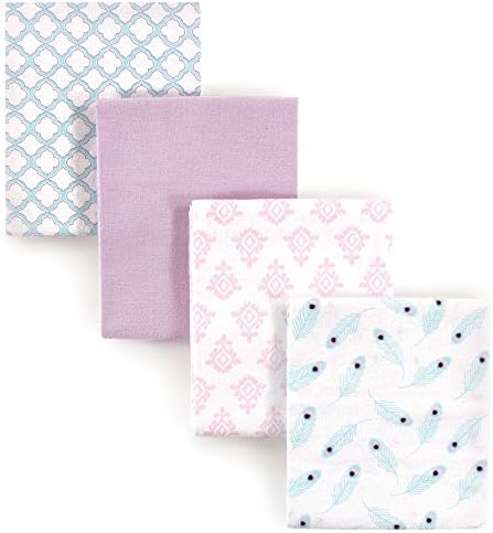 Hudson Baby Unisex Baby Cotton Flannel Receiving Blankets, Peacock, One Size by HudsonBaby