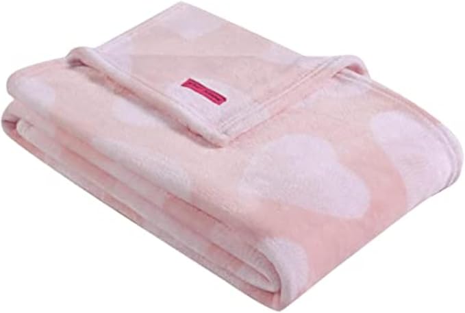 Betsey Johnson - Throw Blanket, Buttery-Soft Throw Blanket for Couch or Bed, Boldly Plush & Oversized Bedding (Dotted Heart Pink, 50" x 70")