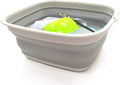 SAMMART 7.7L (2 Gallon) Collapsible Tub - Foldable Dish Tub - Portable Washing Basin - Space Saving Plastic Washtub (Grey, S)