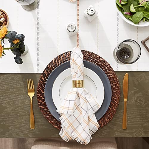 DII Autumn Afternoon Farmhouse Kitchen Thanksgiving & Fall Décor for Home, Napkin Set, 20x20, Harvest Check, 6 Piece - Image 5