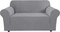 H.VERSAILTEX Stretch Sofa Slipcovers Loveseat Slipcover|Cover for Love seat 1 Piece with Elastic Bottom, Textured Checked Jacquard Fabric(Loveseat 58"-70" Wide, Dove)