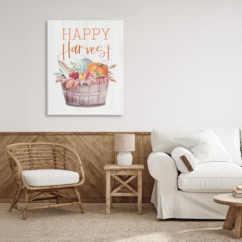 Happy Harvest Rustic Basket, 24 x 30 Inch Canvas Wall Art - Image 3