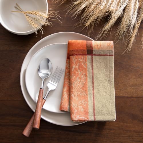 Autumnal Harvest Jacquard Napkins, Set of 8, Multicolor - 17" W x 17" L - Image 4