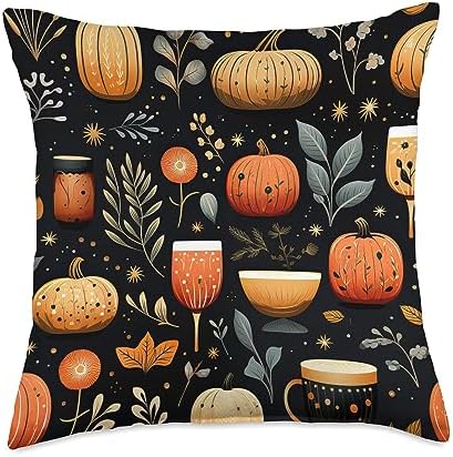 Autumn Leaves Pumpkin Spice by Ryan Co. Thanksgiving Autumn Leaves Pumpkin Spice Pattern Throw Pillow, 18x18, Multicolor by Unknown