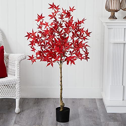 Nearly Natural 4ft. Autumn Maple Artificial Fall Tree - Image 4