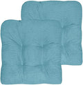 Sweet Home Collection Chair Cushion Crushed Memory Foam Pads Premium Slip Non Skid Microdot Rubber Back Tufted 16" x 16" x 3.25" Thick Seat Cover, 2 Count (Pack of 1), Teal by SweetHomeCollection