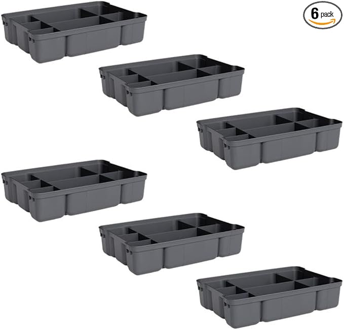 Superio Storage Container Organizing Tray for Superio Bin or Drawer Plastic Organize Sewing, Crafts, 6 Pack