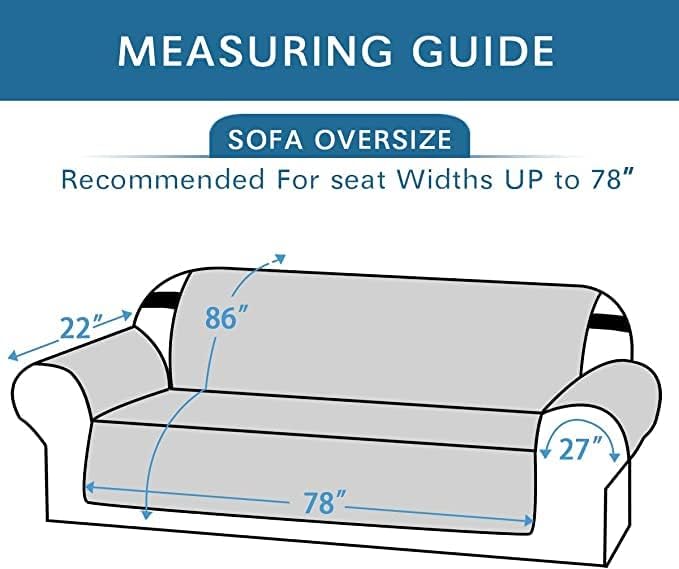 H.VERSAILTEX Sofa Protector for Dog Sofa Slipcover Quilted Furniture Protector with Non Slip Elastic Strap Water Resistant Sofa Cover Couch Cover Seat Width: 78"(Oversized Sofa, Desert Sage/Beige)