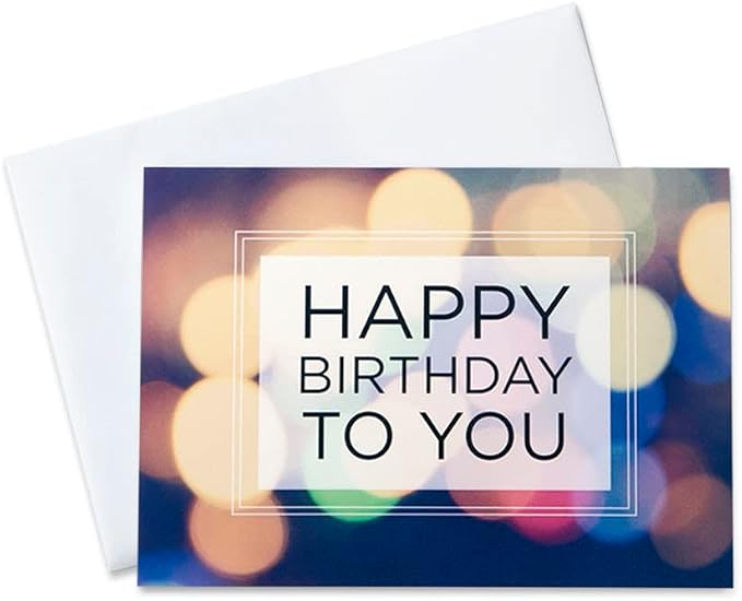 CEO Cards - Birthday Greeting Cards (Colorful Lights), 5x7 Inches, 25 Cards & 26 White Envelopes (B1603)