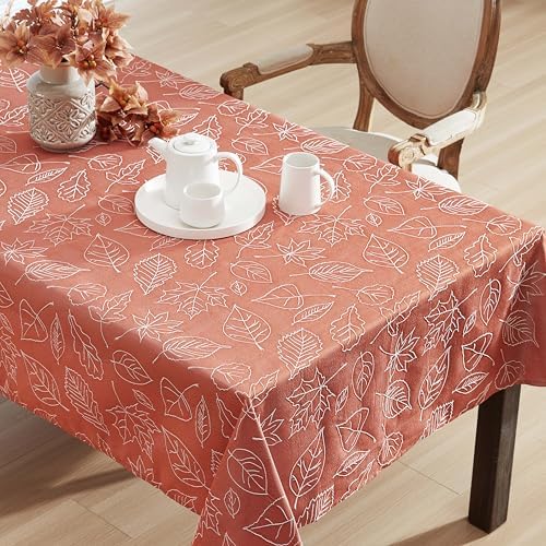 Laura Ashley Raised Embroidered Tablecloth, 60" x 144", Maple Spice - Image 4