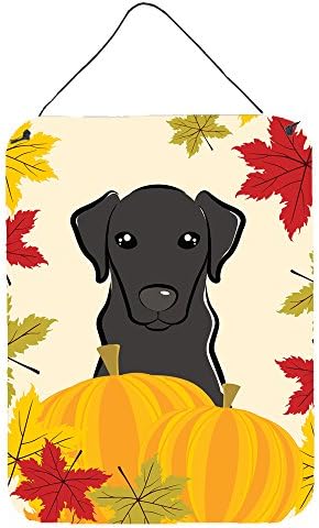 Caroline's Treasures BB2041DS1216 Black Labrador Thanksgiving Wall or Door Hanging Prints Aluminum Metal Sign Kitchen Wall Bar Bathroom Plaque Home Decor Front Door Plaque, 12x16, Multicolor by CarolinesTreasures