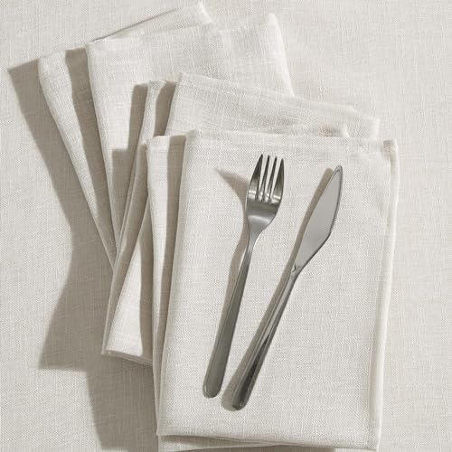 Laura Ashley Harper Set of 6 Napkins, 18" x 18", Ivory - Image 2
