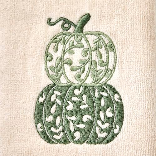 SKL Home Fall/Thanksgiving Scroll Pumpkin Hand Towel Set-2pc, Natural - Image 4