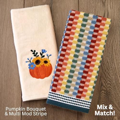 SKL Home Fall/Thanksgiving Pumpkin Bouquet Hand Towel Set-2pc, Natural - Image 4
