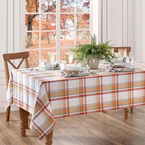 Seneca Plaid Harvest Cotton Tablecloth, Multicolor - 60"W x 84"L - Image 2