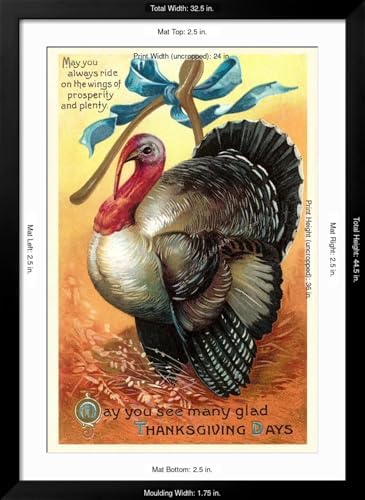 Art.com Wall Art Print Turkey and Wishbone on Black Frame, 32" x 44" - Image 5