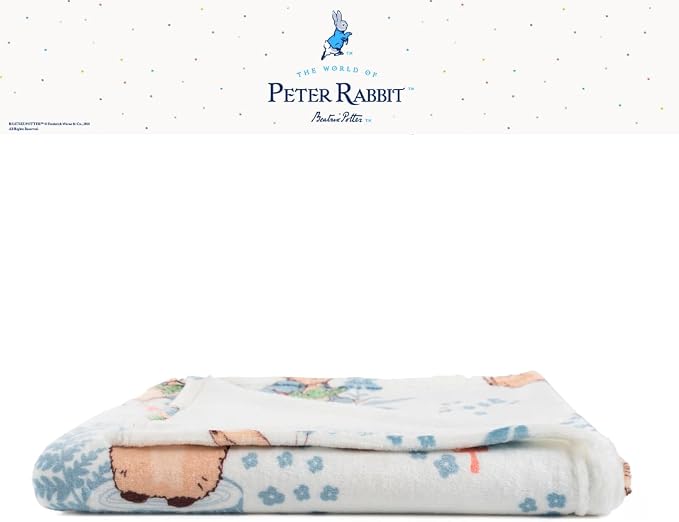 Franco Peter Rabbit Book Spring Kids Bedding Super Soft Cozy Throw, 46 in x 60 in, (Officially Licensed Product)