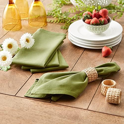 DII Cotton Cloth Dinner Napkins Set of 6, Oversized 20x20, Antique Green - Image 4