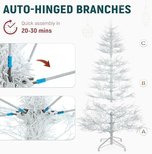 YITAHOME 7.5ft Prelit Birch Tree White Aspen Fir Christmas Tree with Remote - Image 6