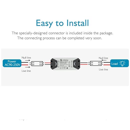 eMylo Smart WiFi Light Switch Wireless Relay Switch Module Remote Control Home Automation Timers Compatible with Alexa Echo Google Home iPhone Android App