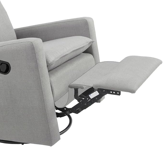 Oxford Baby Uptown Upholstered Swivel Glider and Recliner Nursery Chair, Gray