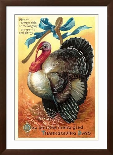 Art.com Wall Art Print Turkey and Wishbone on Brown Frame, 32" x 44" - Image 2