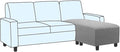 H.VERSAILTEX Ottoman and Sofa Seat Cushion Combined Cover Slipcover Rectangle Sofa Slipcover Fit Length 56"-75" Suitable for L Shaped Seat Cushion Cover or Chaise Part Cover Stretch Thick Soft - Dove