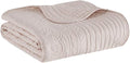 Madison Park Luxe Damask Stitching Throw Blanket, 60"x72" | Cotton Filled Spread, Ultra Soft, Cozy Bedding for Living Room Couch, Sofa, Bed, Scalloped Borders, Blush