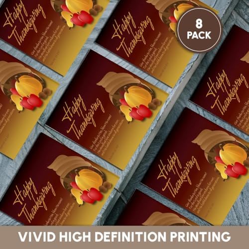 3dRose 777images Designs Graphic Designs Holidays - Happy Thanksgiving Cornucopia with Bible Verse Psalm 100 - Set of 8 Ceramic Tile Coasters (CST_26778_4) - Image 6