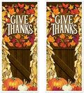 Beistle Give Thanks Door Cover – 2 Pack, All-Weather Thanksgiving Door Decorations with Pumpkins & Autumn Leaves, Rustic Fall Harvest Porch Décor for Home, Seasonal Parties & Holiday Events, 6’ x 30” by Beistle