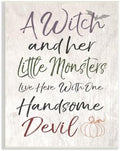 'A Witch, Little Monsters, and a Handsome Devil'| Wall Plaque Art