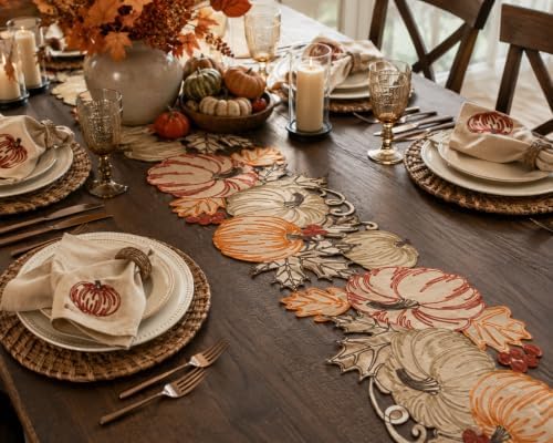 XiaHomeFashions Pumpkin Harvest Cutwork Table Runner, 15 x 54 in, 1 Piece - Image 2