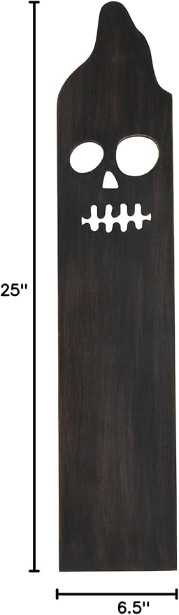 Mud Pie Halloween Decorative Plank, Skelton, 4 1/2" x 22"