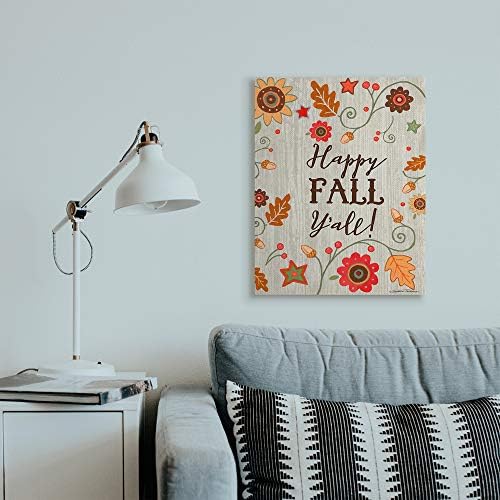 Happy Fall Y'all Autumn Border, 24 x 30 Inch Canvas Wall Art - Image 3