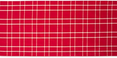 DII Holiday Dining Table Linen Collection Holly Berry Plaid, Christmas Table Runner 14x108, Red & White - Image 3
