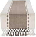 DII Dobby Stripe Table Runner, 13x72, Brown & Cream Background by DII
