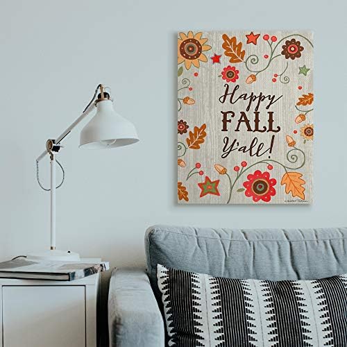 Happy Fall Y'all Autumn Border, 30 x 40 Inch Canvas Wall Art - Image 3