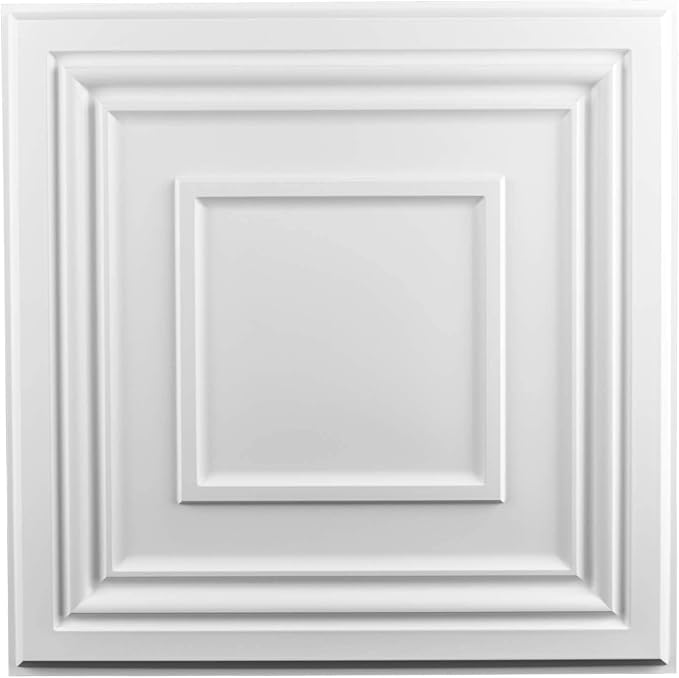 Art3d 24 Pack PVC Ceiling Tiles 24x24 Inches(96 Sq.,ft), Pure White | Waterproof Drop Ceiling Tiles/Wall Panels for Interior Wall Decor