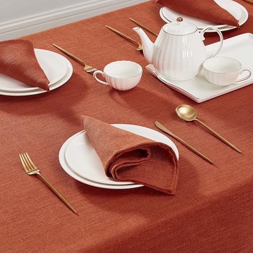 Laura Ashley Esme Decorative Tablecloth, 60" x 84", Spice - Image 3