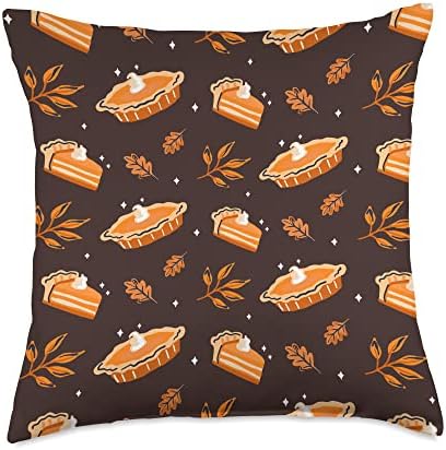 Halloween Pumpkin Pie Thanksgiving Fall Leaves Throw Pillow by Unknown