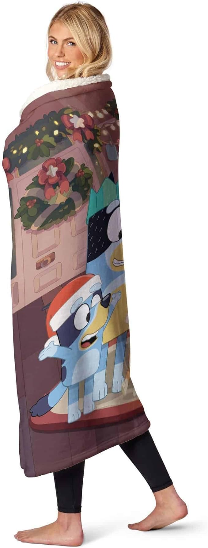 Northwest Bluey Silk Touch Sherpa Throw Blanket, 50" x 60", Family Christmas