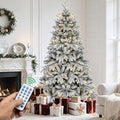 YITAHOME 7.5ft Prelit Flocked Christmas Tree with 1687 PE & PVC Mixed Tips by YITAHOME