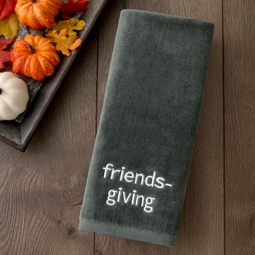 SKL Home Thanksgiving/Fall Friendsgiving Hand Towel Set-2pc, Dark Green - Image 3
