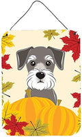 Caroline's Treasures BB2012DS1216 Schnauzer Thanksgiving Wall or Door Hanging Prints Aluminum Metal Sign Kitchen Wall Bar Bathroom Plaque Home Decor Front Door Plaque, 12x16, Multicolor by CarolinesTreasures