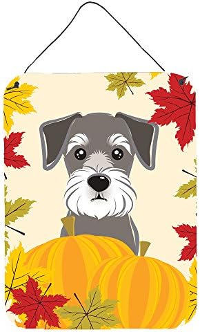 Caroline's Treasures BB2012DS1216 Schnauzer Thanksgiving Wall or Door Hanging Prints Aluminum Metal Sign Kitchen Wall Bar Bathroom Plaque Home Decor Front Door Plaque, 12x16, Multicolor by CarolinesTreasures